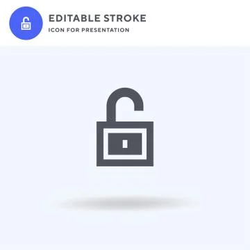 Unlocked icon vector, filled flat sign, solid pictogram isolated on white, logo Stock-Illustration