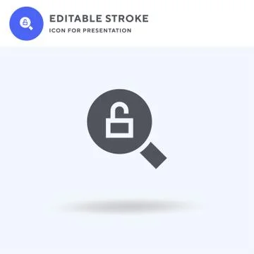 Unlocked icon vector, filled flat sign, solid pictogram isolated on white, logo Stock Illustration