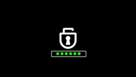 Unlocked lock icon animation with green password symbols. Unlocked lock ico.. Stock Footage 337131202