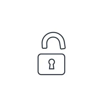 Unlocked lock icon vector illustration for access Stock Illustration