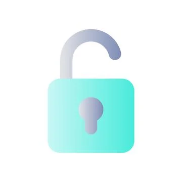 Unlocked padlock flat gradient color ui icon イラスト素材