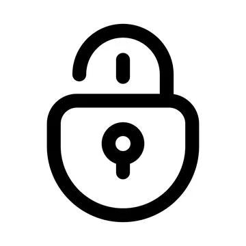 Unlocked padlock icon. Editable line icon. Professional and modern outline .. Stock Illustration