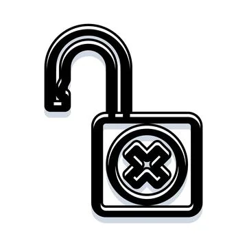 Unlocked padlock icon visualizing security breach or error Stock Illustration