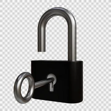 Unlocked padlock with key イラスト素材