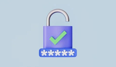 Unlocked padlock with password, Security and safety, Cyber Privacy Stock-Illustration
