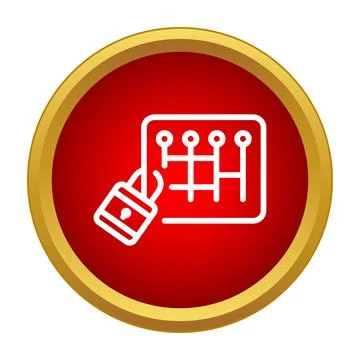 Unlocked security padlock icon on red button Stockillustratie