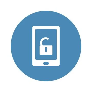 Unlocked smartphone vector illustration, flat style mobile phone with open lo Stock Illustration