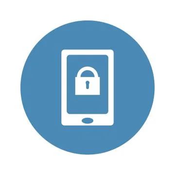 Unlocked smartphone vector illustration, flat style mobile phone with open lo Stock Illustration