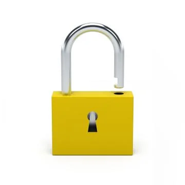 Unlocked yellow lock. Stock Illustration