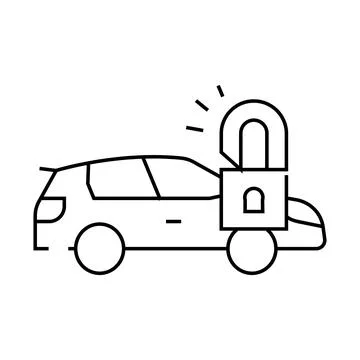 Unlocking car line icon vector illustration Stock Illustration