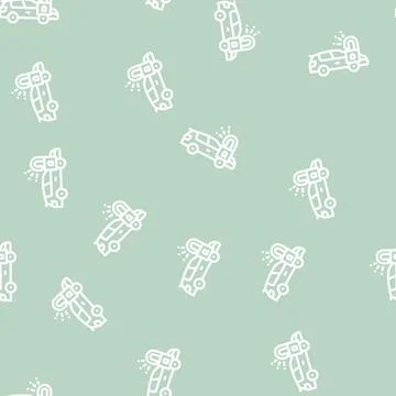 Unlocking car line vector seamless pattern Stock Illustration