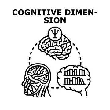 Unlocking cognitive dimension and human brain thinking process Stock Illustration