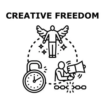 Unlocking creative freedom through innovation and expression Stock Illustration