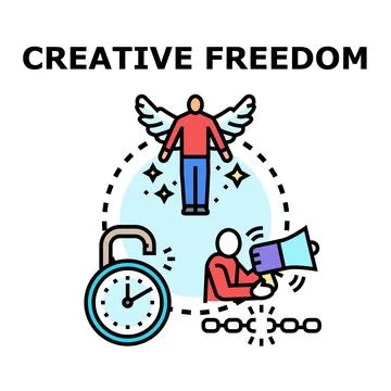 Unlocking creative freedom through innovation and expression Stock Illustration