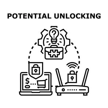 Unlocking creative potential for secure business solutions Stockillustratie