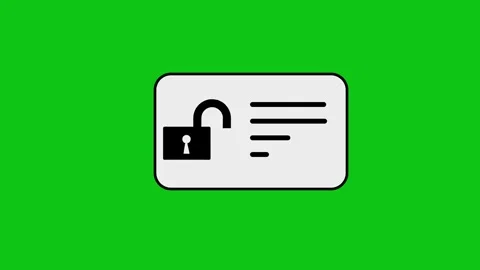 Unlocking digital document status animation with checkmark on green screen .. Stock Footage 346496866