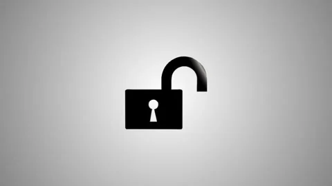 Unlocking digital security concept with an animated padlock icon appearing .. Stock Footage 346491262