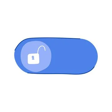 Unlocking digital security with an open padlock toggle switch Illustrazione stock