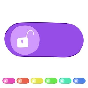 Unlocking digital security with an open padlock toggle switch graphic Stock Illustration