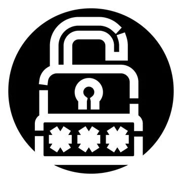 Unlocking digital security with padlock and password icon Stock Illustration