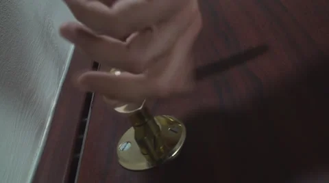 Unlocking Door Low Angle-Shot Stock Footage 35458198