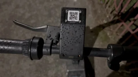 Unlocking the electric scooter Stock Footage 244814364