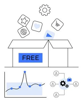 Unlocking Free Digital Tools and Analytics for Business Growth and Team Col.. 스톡 일러스트