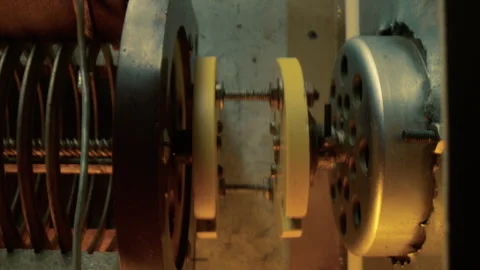 Unlocking Inside System Of A Bank Safe Armored Door Stock Footage 264188999