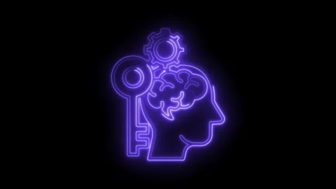 Unlocking knowledge brainstorming and creative problem solving with neon ke.. Stock Footage 312319996