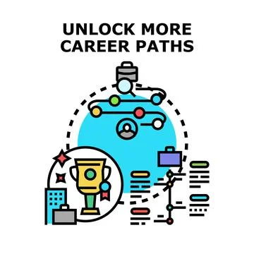 Unlocking more career paths and professional development opportunities Stock Illustration
