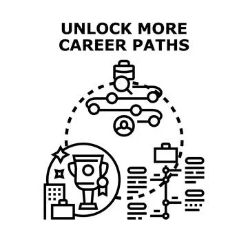 Unlocking more career paths and professional development opportunities Stock Illustration