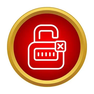 Unlocking padlock with error symbol password failed access Ilustración de archivo