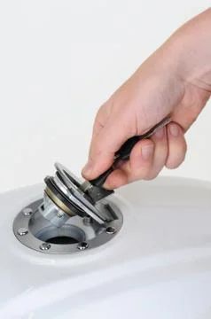 Unlocking petrol cap Stock Photos