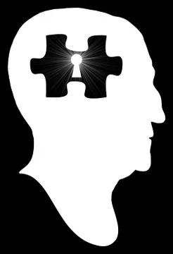 Unlocking the puzzle of the human mind Stock Illustration