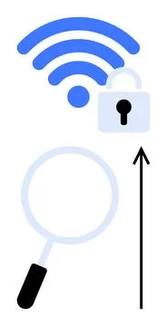 Unlocking Secure, Reliable Connectivity Through wireless and Innovative Digital Stock Illustration