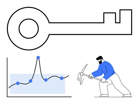 Unlocking Success Through Data Mining and Analysis for Business Growth Stock Illustration