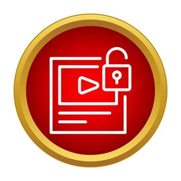 Unlocking video content access with an open padlock icon Stock Illustration