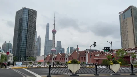 Unmanned bridge deck in Shanghai under lockdown Stock Footage 197282991