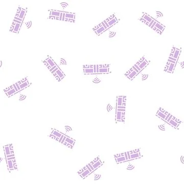 Unmanned bus glyph seamless pattern Stock Illustration