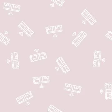 Unmanned bus line seamless pattern Stock Illustration