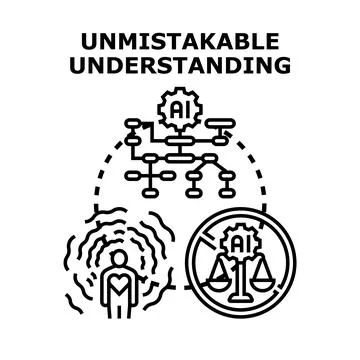 Unmistakable ai understanding processing human decision Stock Illustration