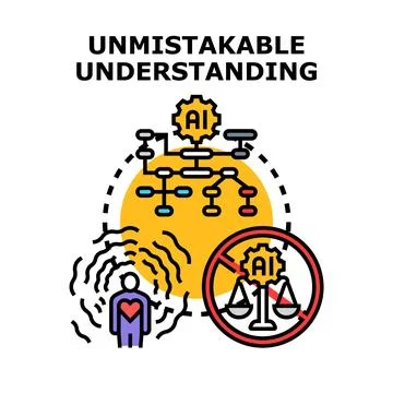 Unmistakable ai understanding processing human decision 스톡 일러스트