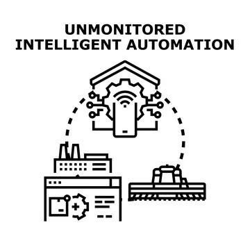 Unmonitored intelligent automation risking system control Stock Illustration