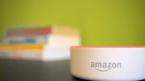 Unmuting Amazon Dot Stock Footage 111015188