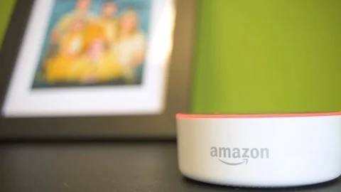 Unmuting Amazon Dot Wide Stock Footage 111015755