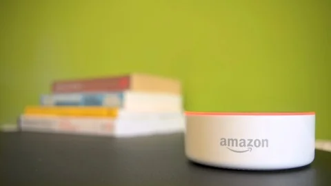 Unmuting Amazon Dot Wide Stock Footage 111015954