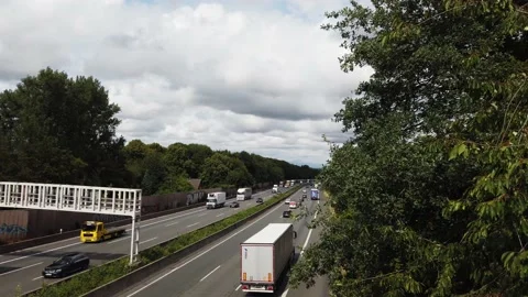 Unna Germany A1 at cloudy day without traffic jam Stock Footage 202002065