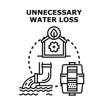 Unnecessary water loss concept vector illustration Illustrazione stock