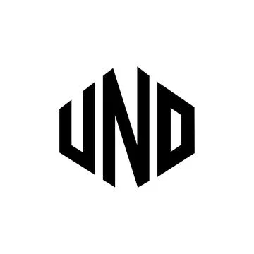 UNO letter logo design with polygon shape. UNO polygon and cube shape logo .. Stock Illustration