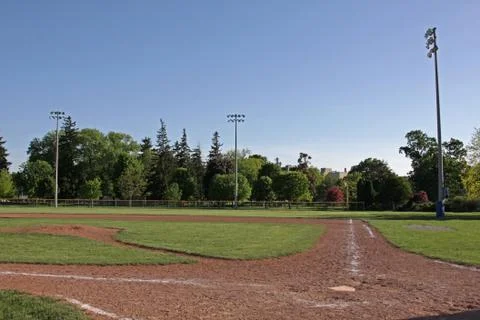 Unoccupied Baseball Diamond Stock Photos